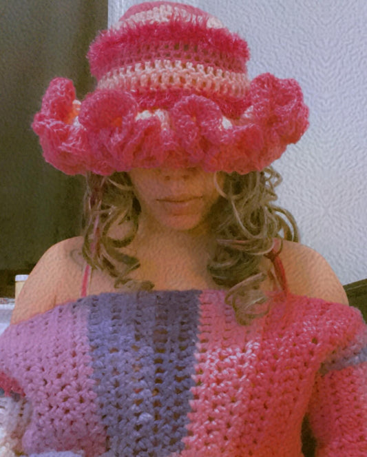 Pink Panther Ruffle Hat